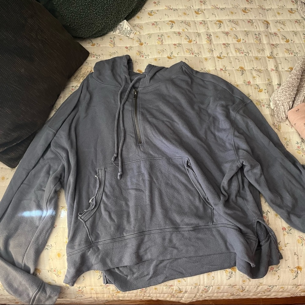 Blue Quarter Zip Up Sweatshirt